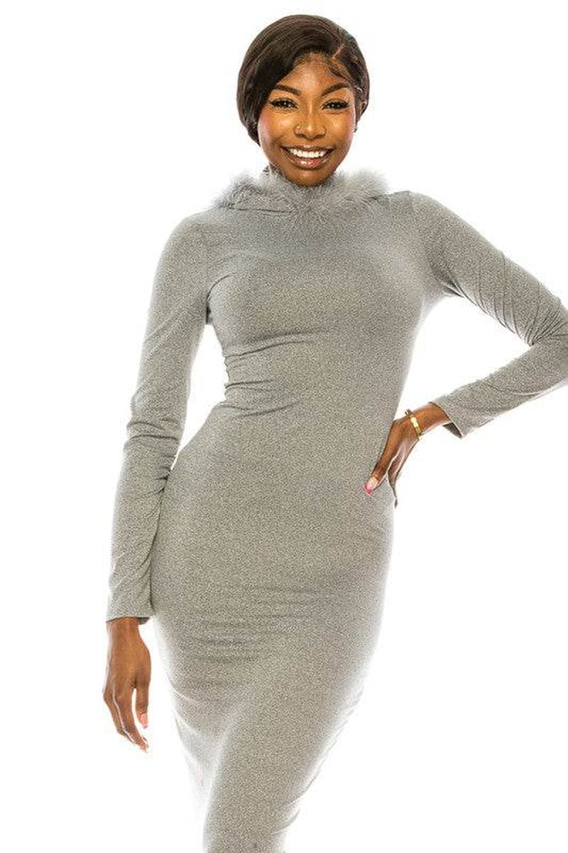 Women'S Long Dress with Hoodie