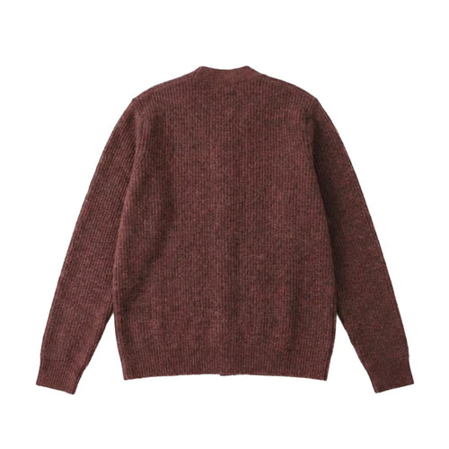 The Antwerp Library Series: Heavyweight Marled Cardigan (80% Wool) | Mahogany Rust
