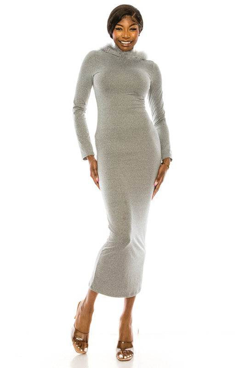 Women'S Long Dress with Hoodie